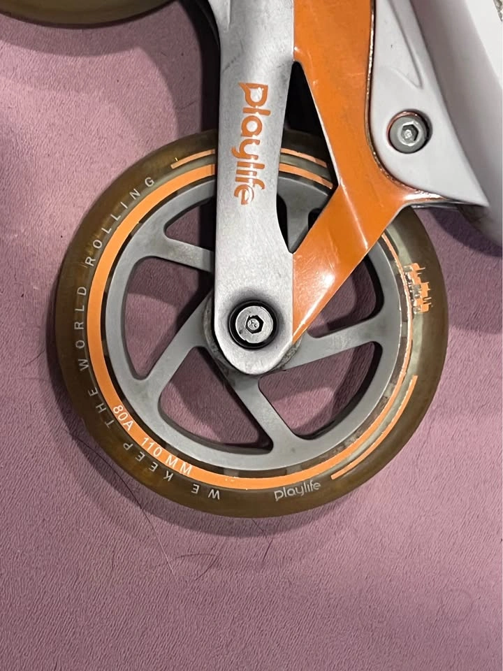 Playlife Inline Skates Orange/Grey 3-wheel 110mm -SIZE M10 - photo 4