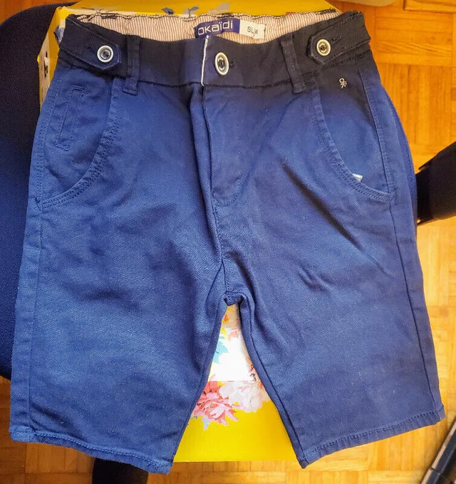 OKAIDI boys dress shorts, Size 7, Navy blue slim thumbnail