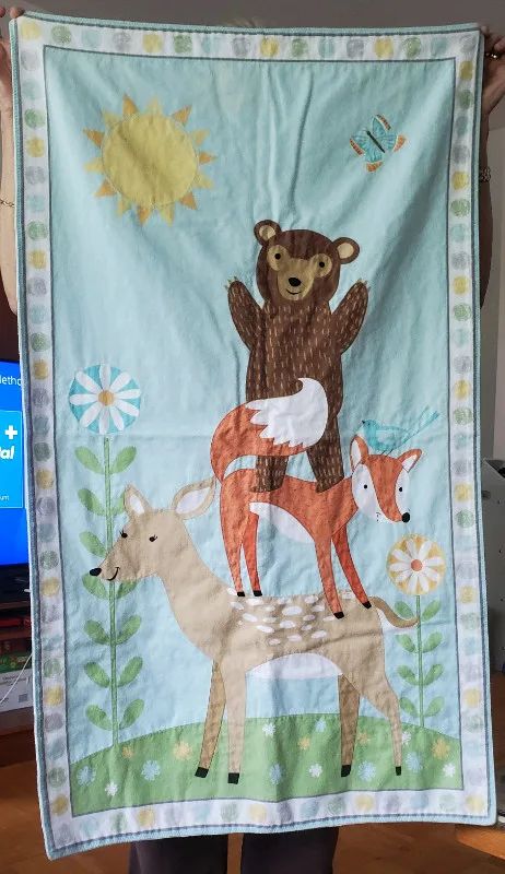 Flannel Forest animals baby blanket/wall mural thumbnail