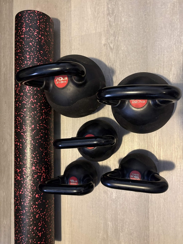 COREFX Kettlebell Set + Foam Roller - 180lbs Total
