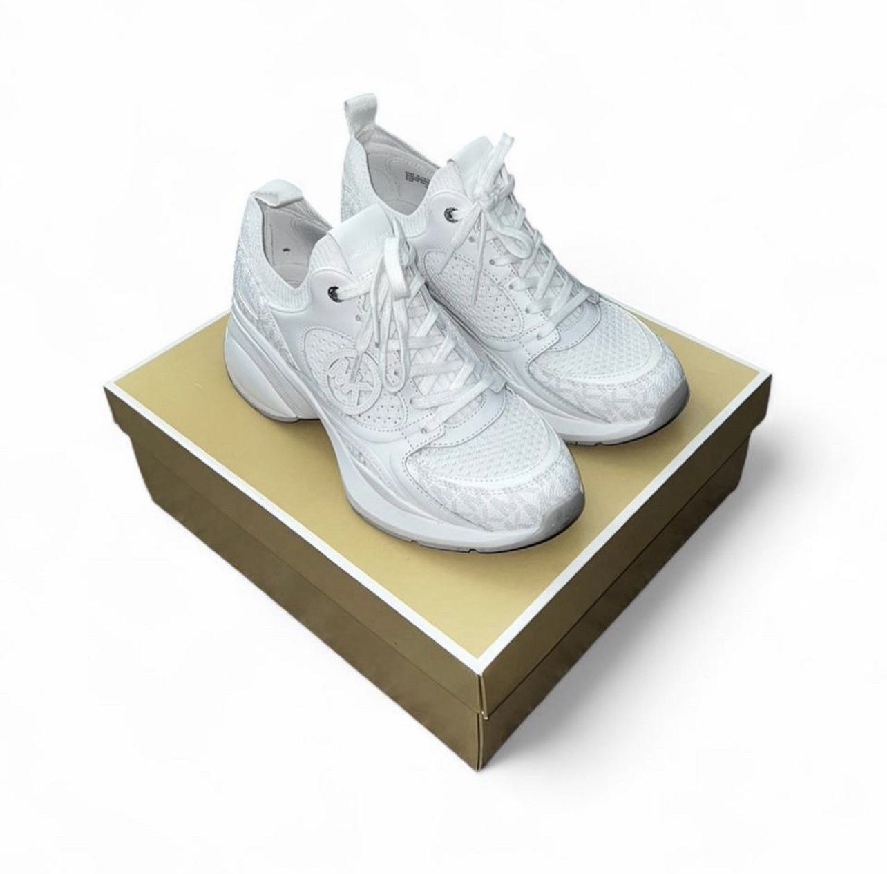 Michael Kors Zuma Knit Trainer White Chunky Sneakers