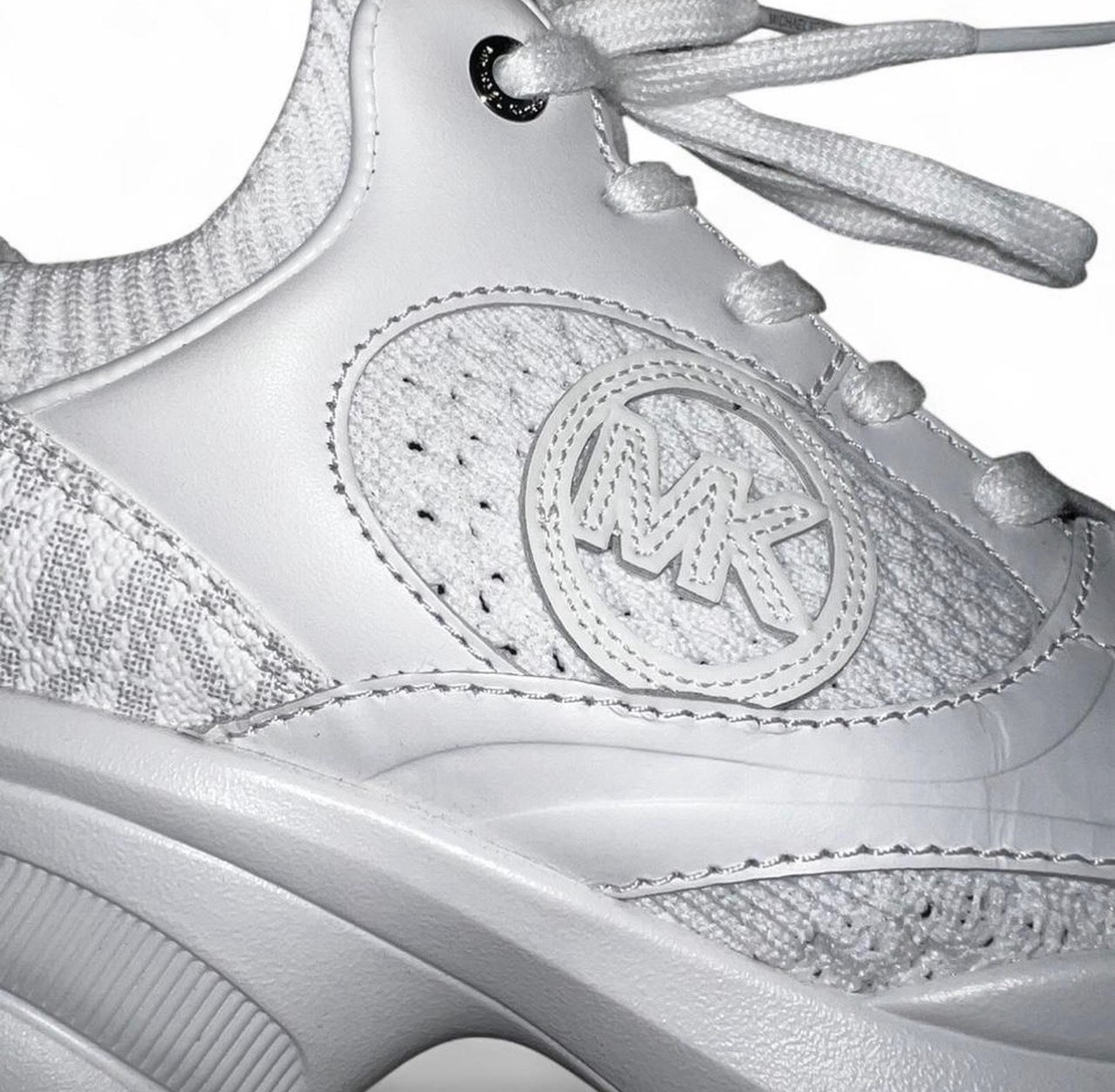 Michael Kors Zuma Knit Trainer White Chunky Sneakers - photo 5