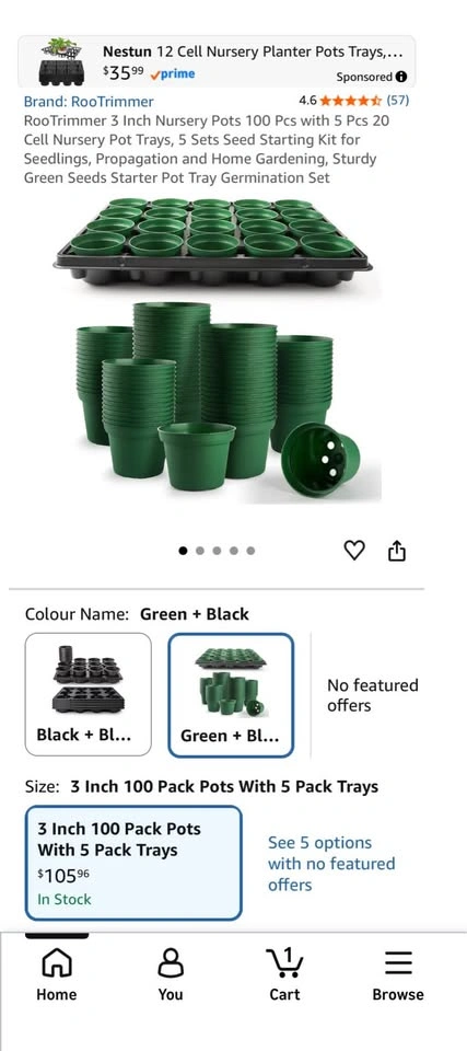 RooTrimmer Seedling Pot Set - 100 Pots & 5 Trays - photo 3
