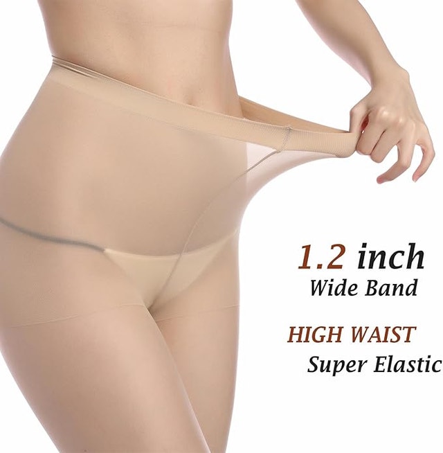NEW Women's Med 2 Pairs Nude Sheer Tights - photo 2