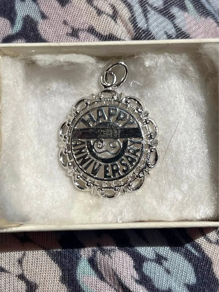 Vintage Happy 25th Anniversary Pendant