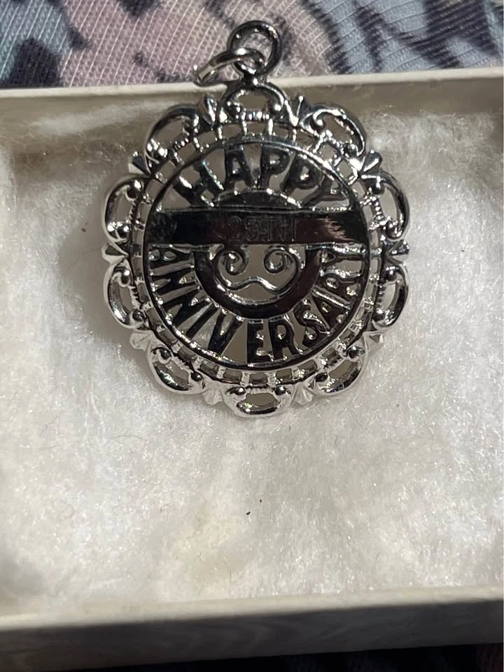 Vintage Happy 25th Anniversary Pendant - photo 3