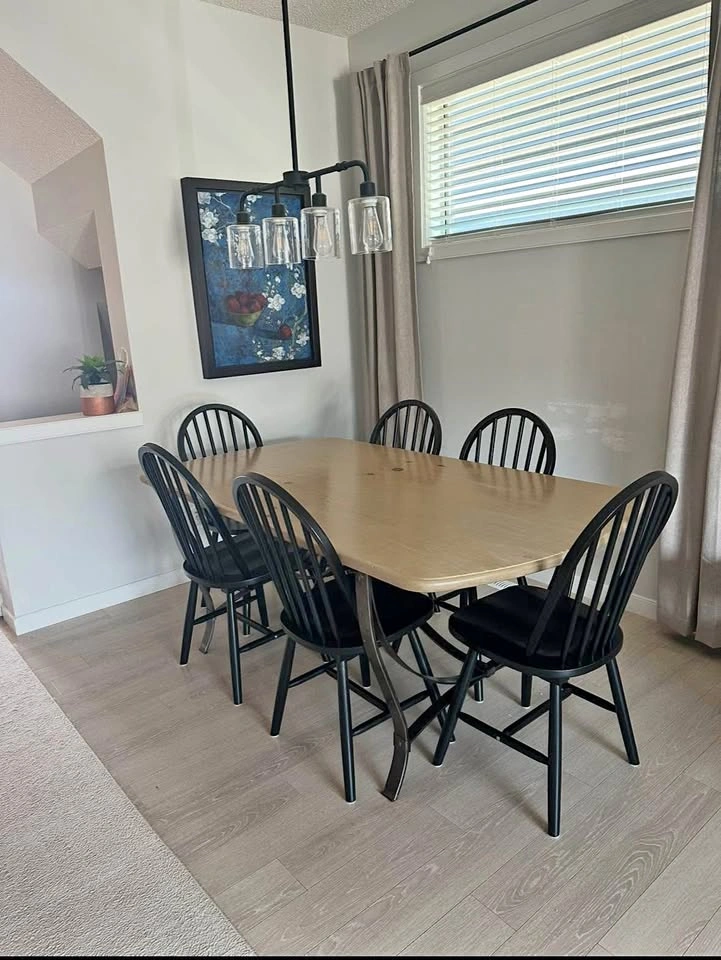 Wood and Metal Dining Table