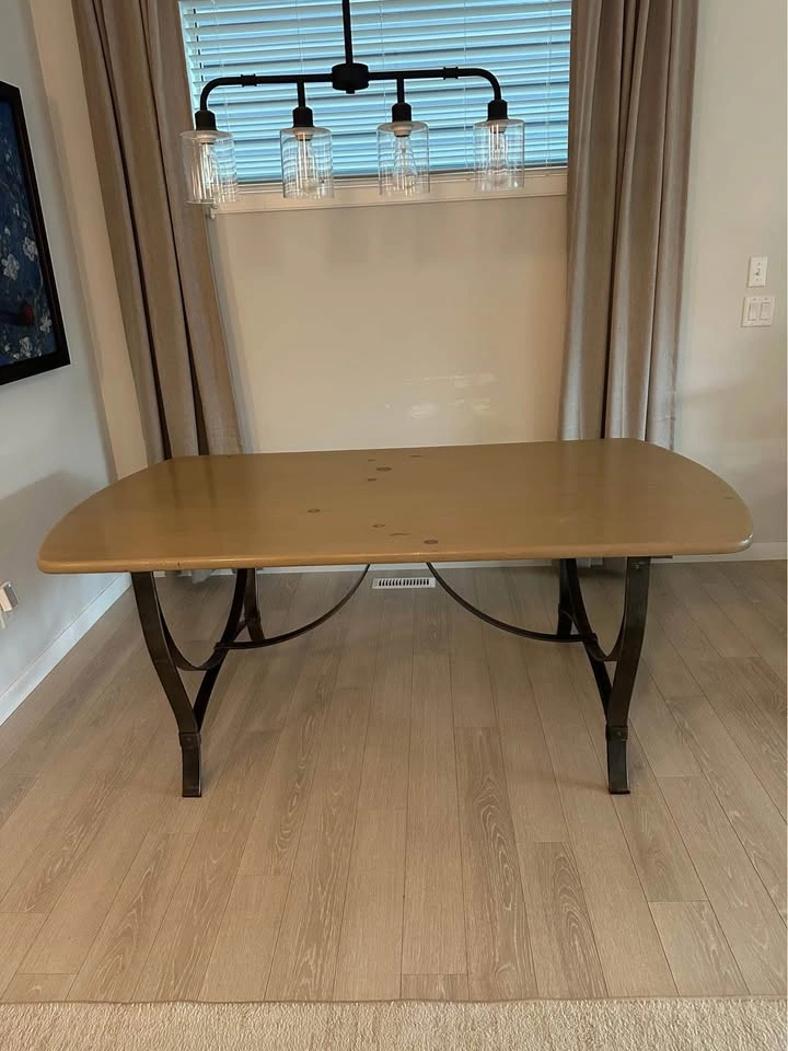 Wood and Metal Dining Table - photo 4