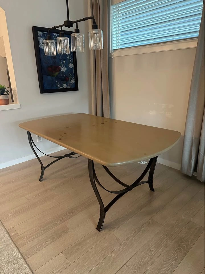 Wood and Metal Dining Table - photo 5