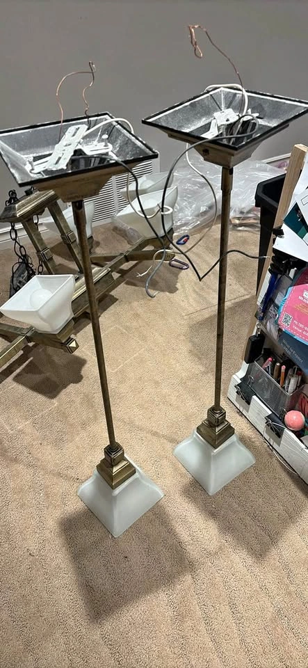 Table and pendant lights