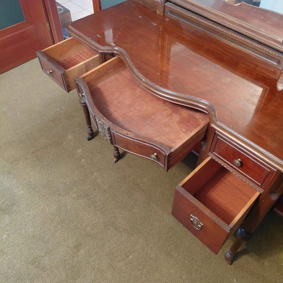 Vintage Wood Vanity with Mirror - photo 4