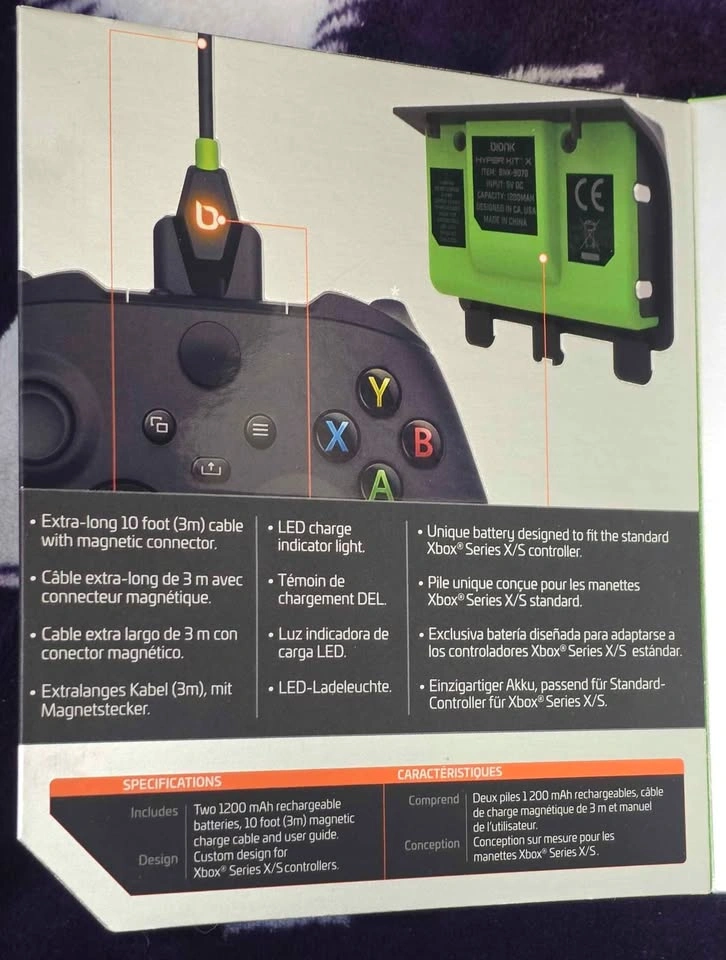 Xbox Series X/S Rechargeable Battery Kit (Hyper Kit X) - New - photo 5