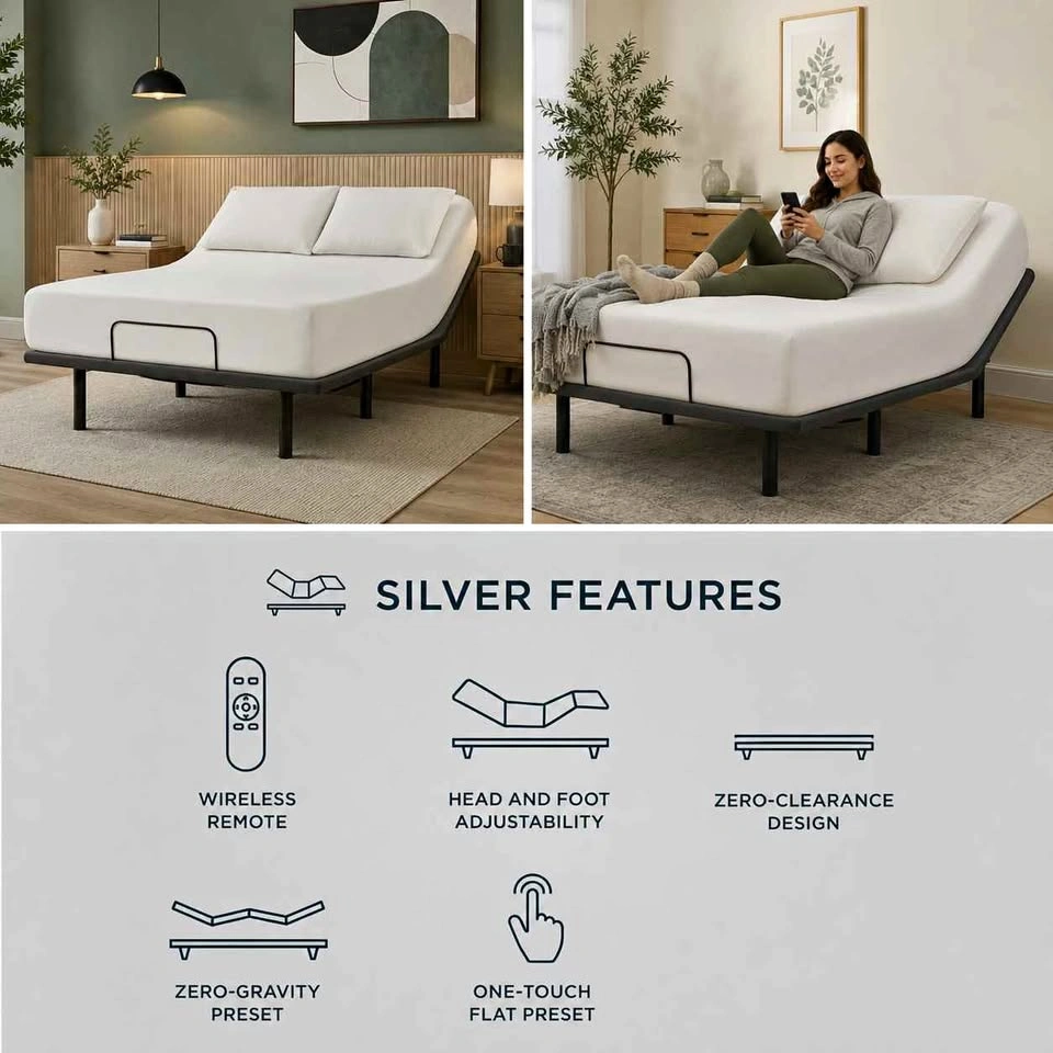 BRAND NEW SEALED Beautyrest Canada baselogic Silver Adjustable B