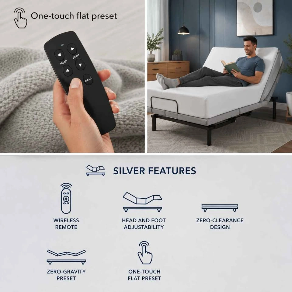 BRAND NEW SEALED Beautyrest Canada baselogic Silver Adjustable B - photo 2