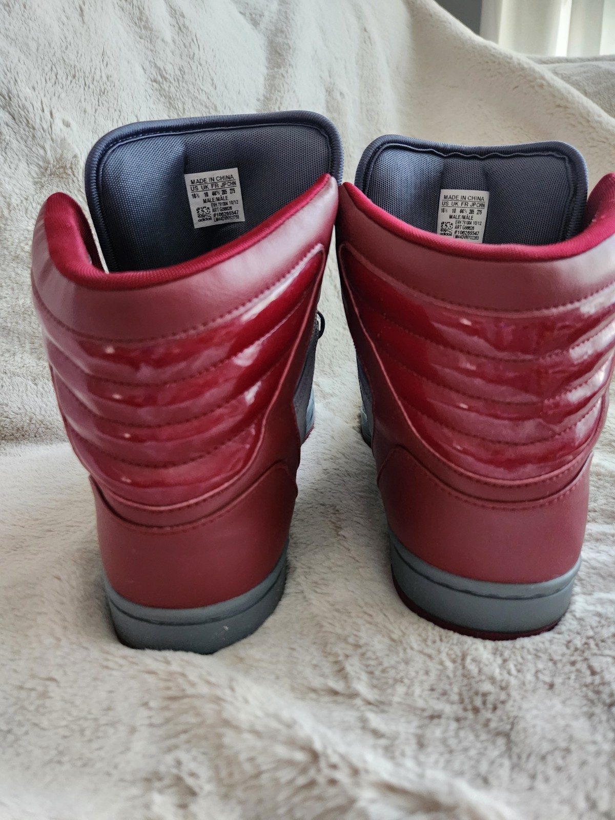 Adidas EVH 791004 Mens High Top Retro Grey Maroon Sneakers Size - photo 4
