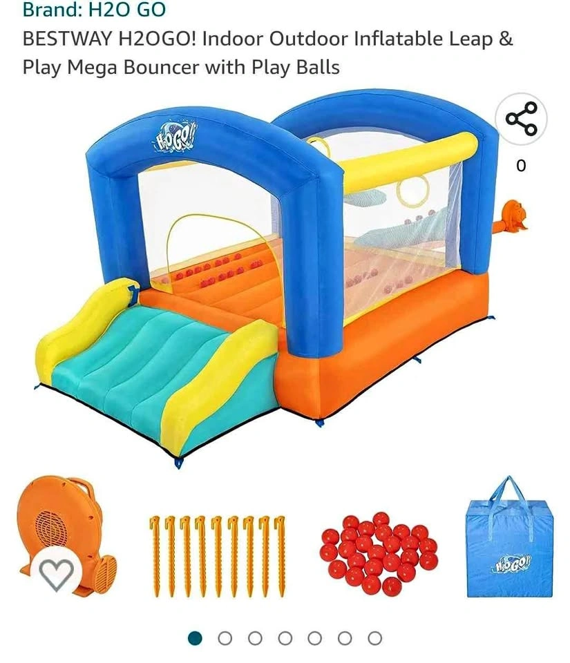 BESTWAY H2OGO! Indoor Outdoor Inflatable Leap & Play Mega Bounce