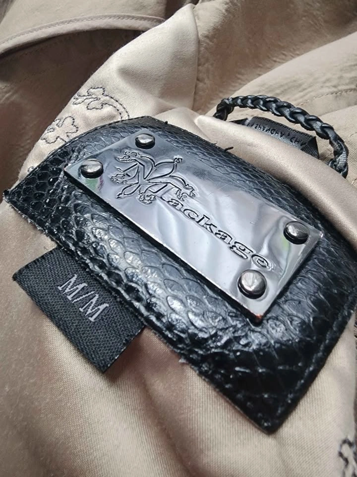 Mackage Utility Hooded Rain Jacket – Leather Trim Tan/Beige Size - photo 3