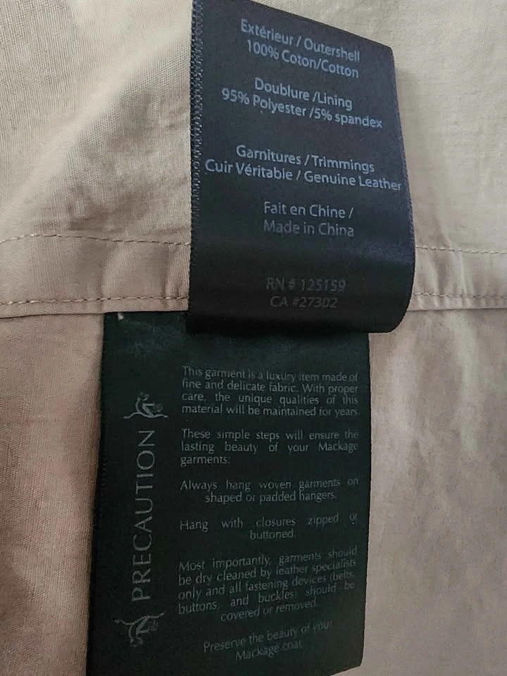 Mackage Utility Hooded Rain Jacket – Leather Trim Tan/Beige Size - photo 5