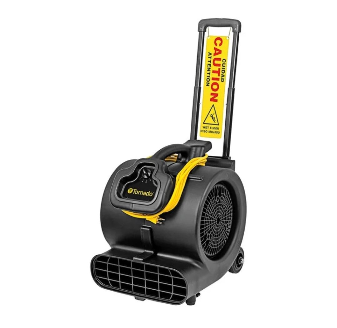 Tornado Windshear 3200 Air Mover with Caution Wet Floor Sign