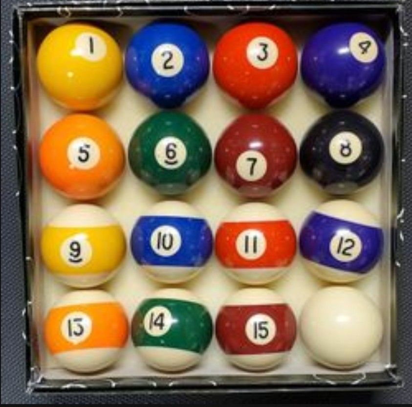 2-1/4" Pool Ball Set w/ Magnetic Cue Ball