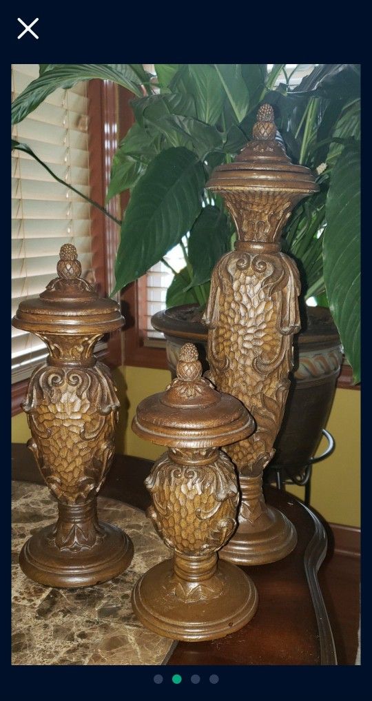 Set of 3 Wood Candle Holder - photo 3
