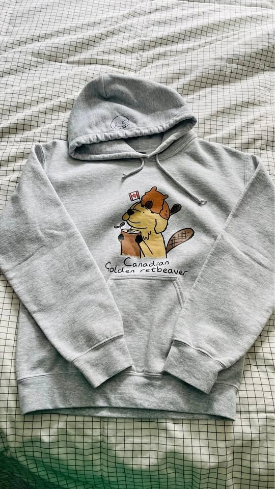 Canadian Golden Retbeaver White Hoodie