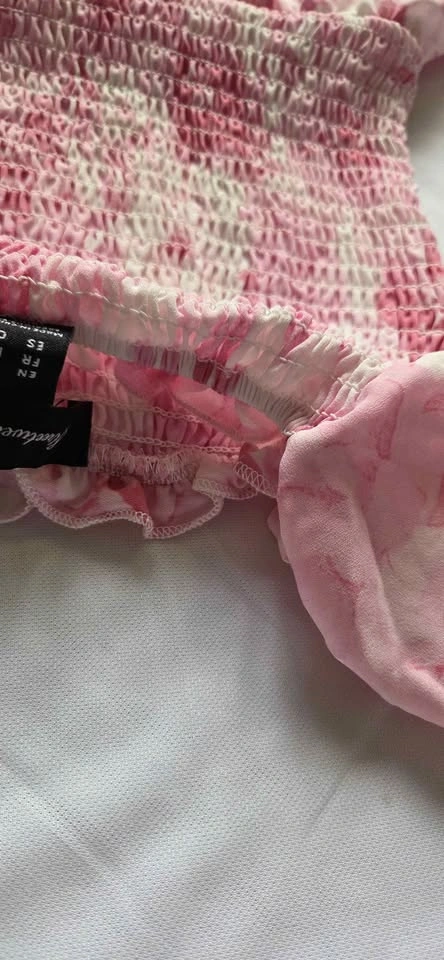 Streetwear Society Pink Floral Smocked Dress Size S - photo 3