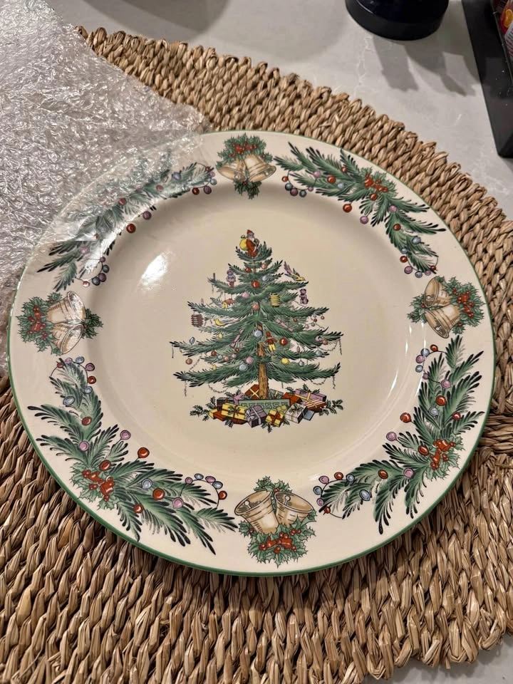 Christmas Tree Holiday Platter 12” Buffet Plate