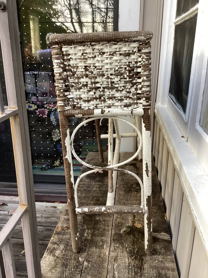 Vintage Rattan Wicker Plant Stands w/ Galvanized Liner - photo 2