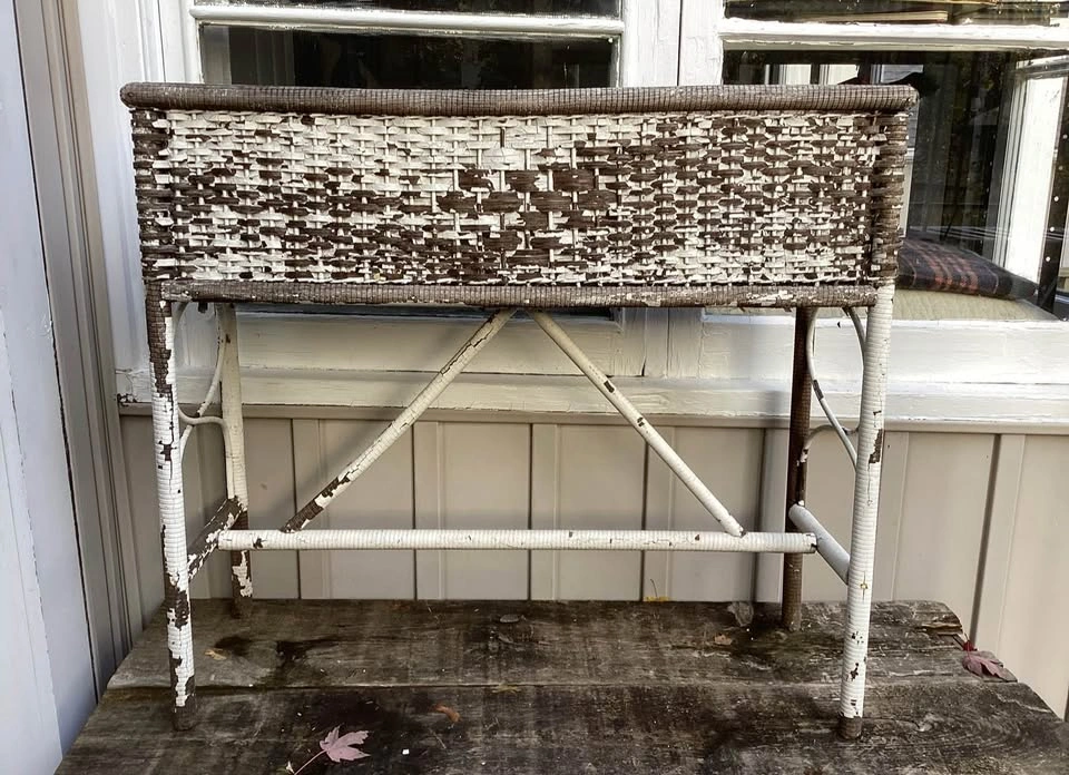 Vintage Rattan Wicker Plant Stands w/ Galvanized Liner - photo 3