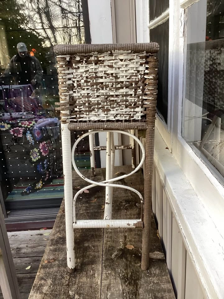 Vintage Rattan Wicker Plant Stands w/ Galvanized Liner - photo 4