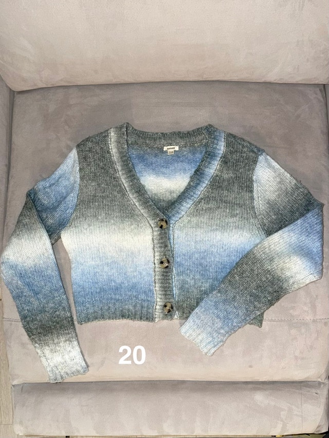 Garage Cropped Ombre Knit Cardigan
