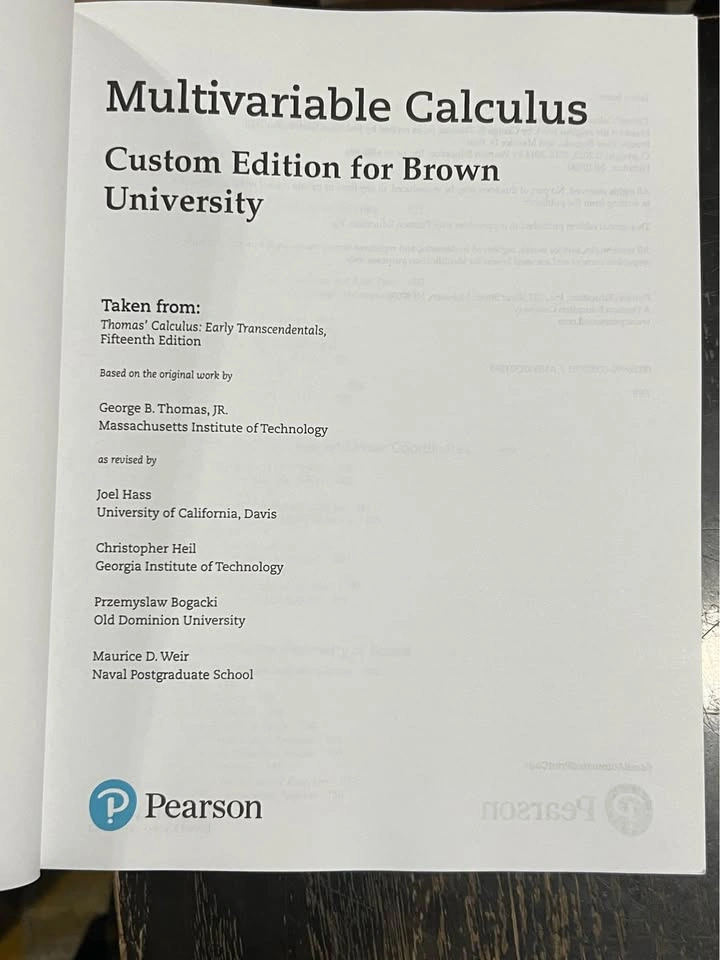 Thomas' Calculus Multivariable Textbook (15th Ed) - photo 2