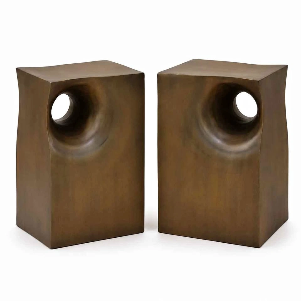 Global Views Bronze Sculptural Side Tables (2)
