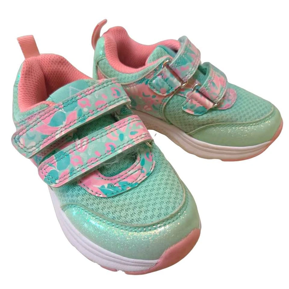 Ripzone Size 9 Toddler Girl Velcro Sneakers Pink & Mint - photo 4