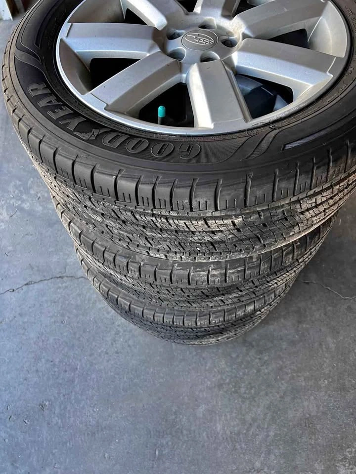 225/55/R17 Goodyear All Season Tires with Subaru Alloy Wheels