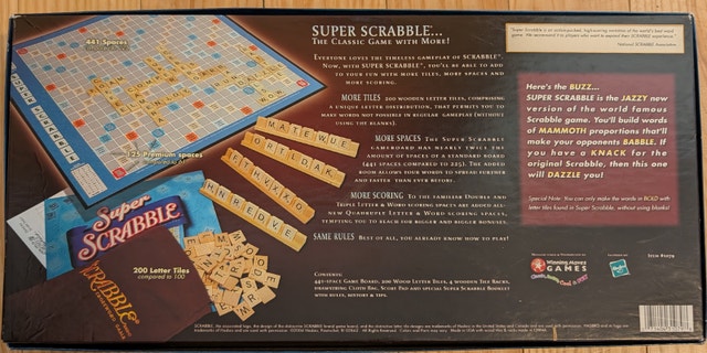 Super Scrabble Crossword Board Game 2004 by Hasbro Winning Moves - photo 4