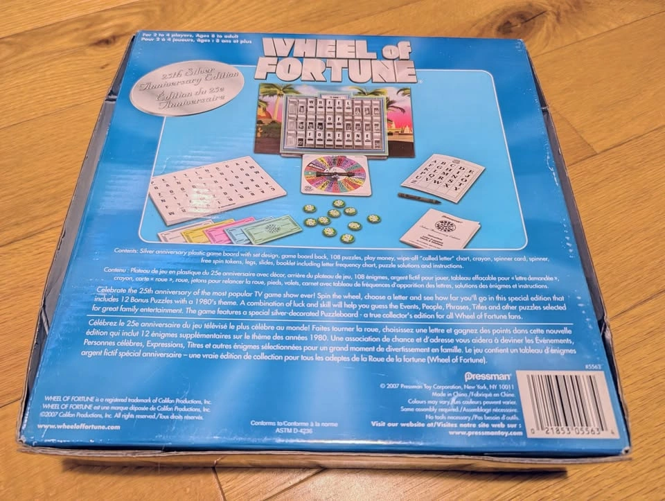 Wheel Of Fortune 25th Silver Anniversary Board Game 2007 - photo 2