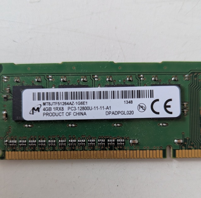 Micron 4GB DDR3 Desktop RAM PC3-12800U - photo 2