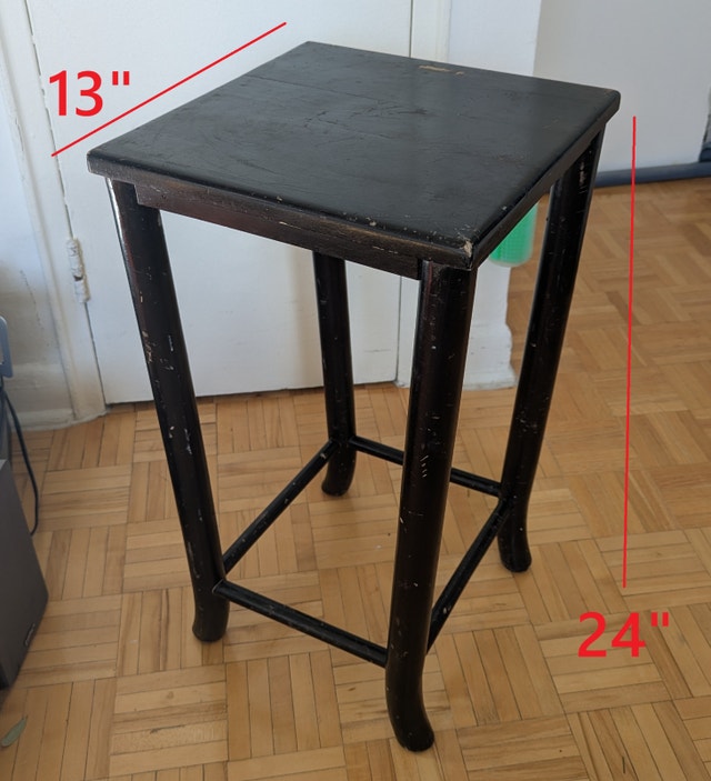 Antique Vintage Natural Wood Table, Flower Stand Display Pedesta