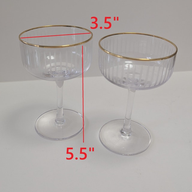 Vintage Viski Meridian Champagne Cocktail Coupe Glasses