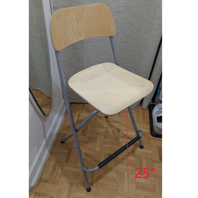 IKEA Bar Stool with backrest, foldable, counter height