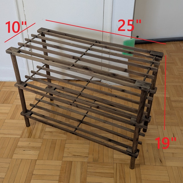 3 Tier Wooden Shoe Rack, Shelf, Storage Organizer