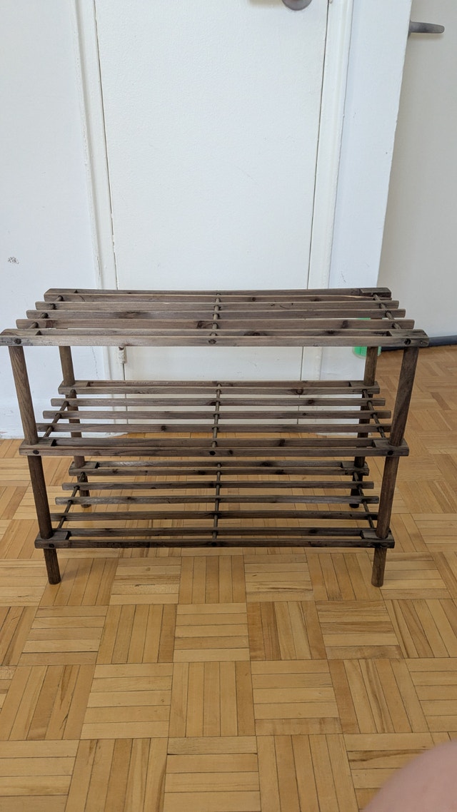 3 Tier Wooden Shoe Rack, Shelf, Storage Organizer - photo 2