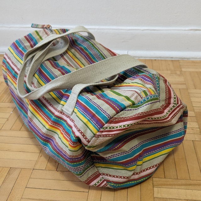 Yoga Women Rainbow Canvas Bag Tote/Beach Handbag Purse Shopper.