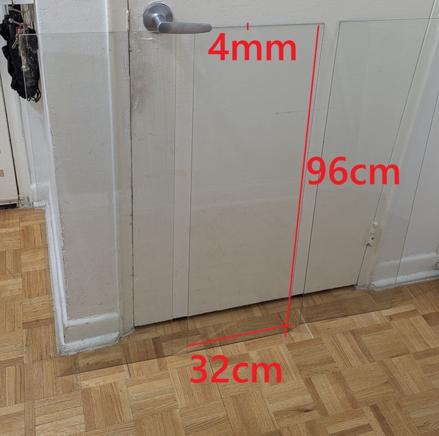 32x96 cm Square Glass Shelves (Set of 3)
