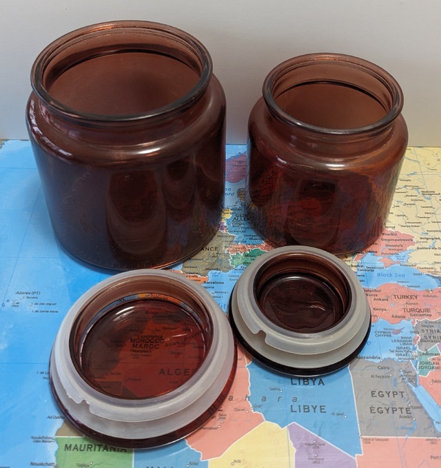 Ikea Segersjon Amber Jars with Lids - 2 Pack (17oz+30oz) - photo 2