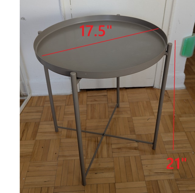 Round Tray Table, End Table, Coffee Dining Furniture Bedside