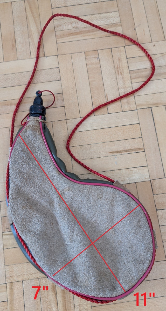 Cottage Vintage Suede Leather Wine/Water Bag Flask