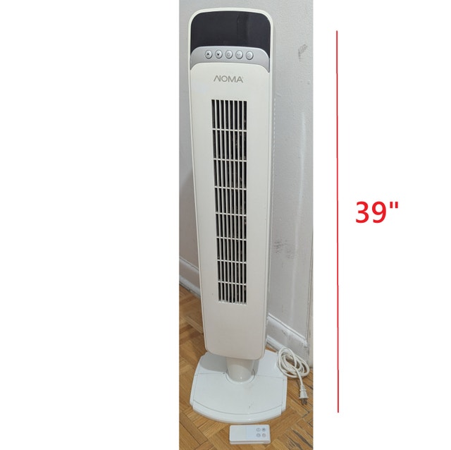 Noma 39" Oscillating Tower Floor Fan + Remote